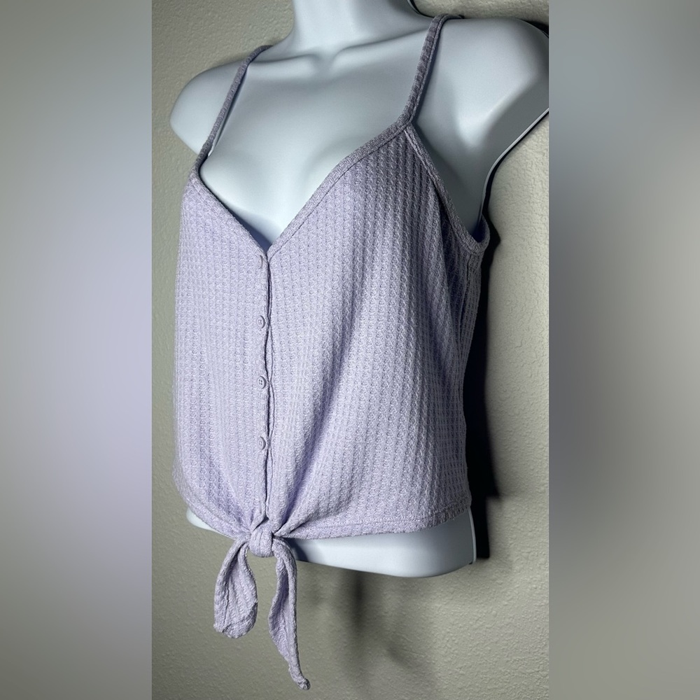 Forever 21 Women’s Lavender Waffle Knit Spaghetti Strap Tank Top Size Small